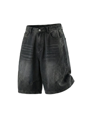 Washed Denim Five Points Shorts