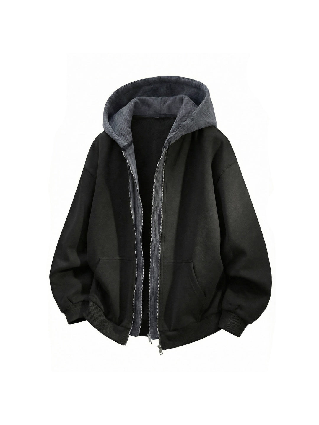 【EXPÉDITION NORMALE】Manteau à capuche à superposition color-block