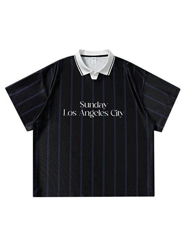 Retro Stripes Color-blocked Polo Shirt