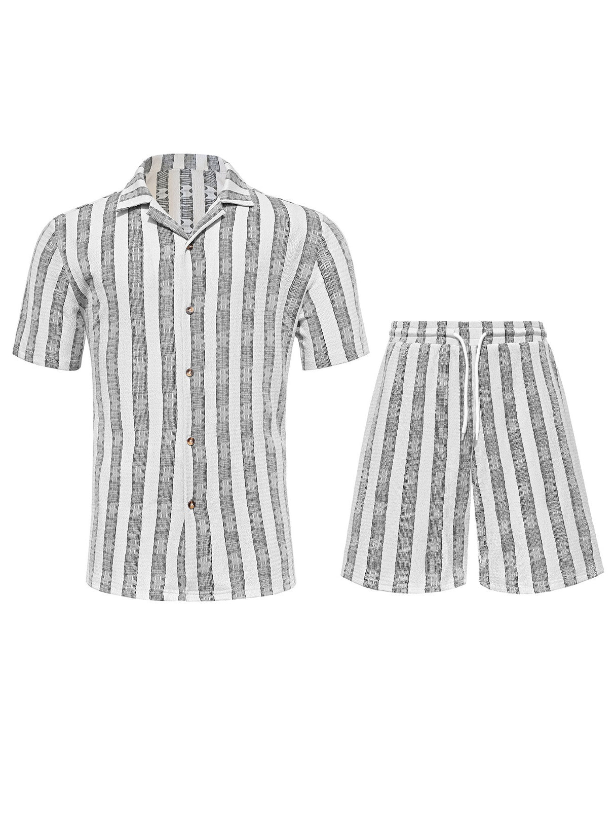 Vertical Stripes Leisure Vacation Loose-fit 2-piece Sets Set