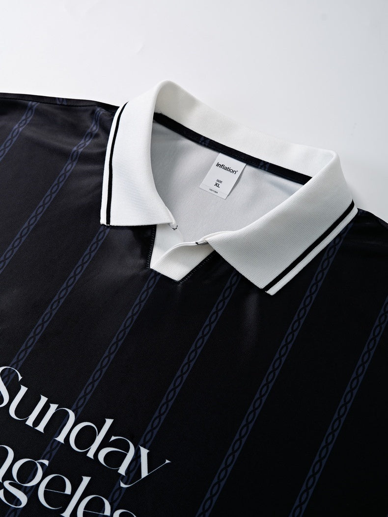 Retro Stripes Color-blocked Polo Shirt