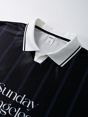 Retro Stripes Color-blocked Polo Shirt