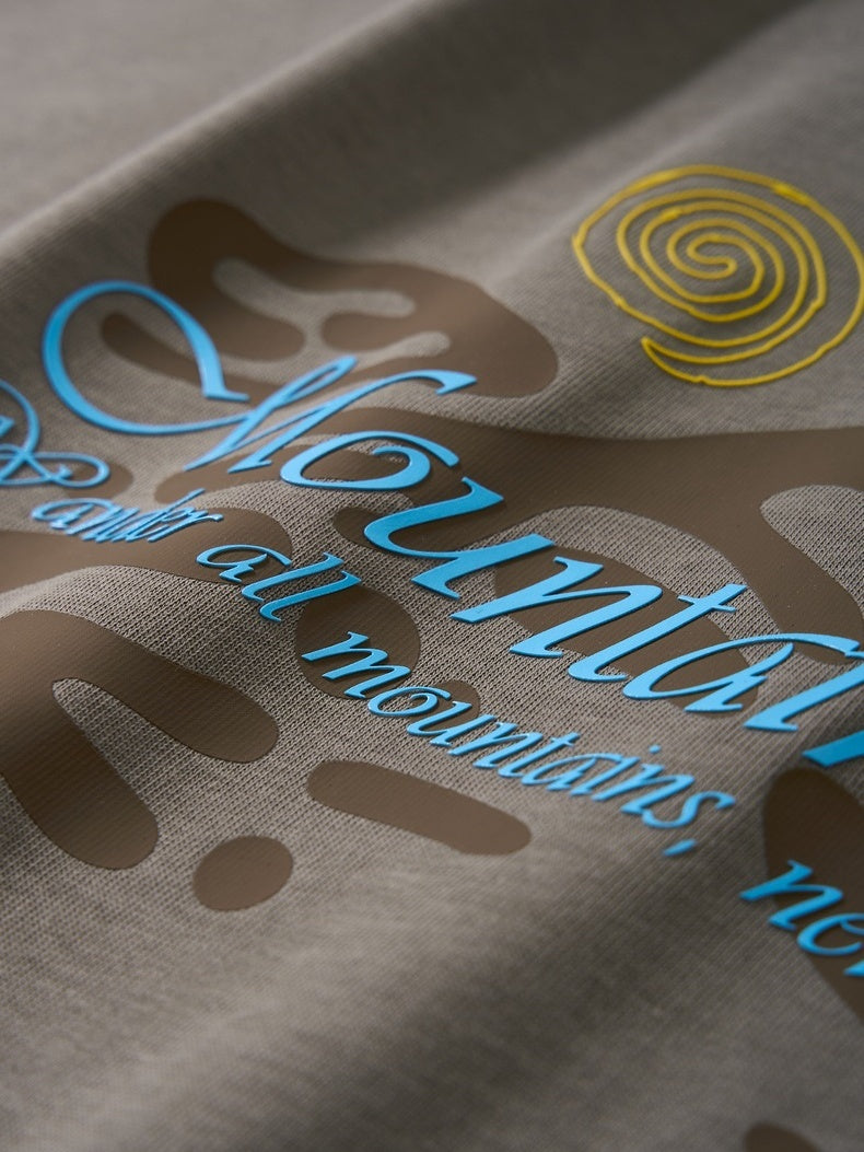 Mountain Range Printed Sweating Breathable T-shirts
