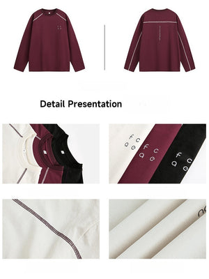 UV-Schutz, farblich abgesetztes Langarmshirt mit Ziernähten