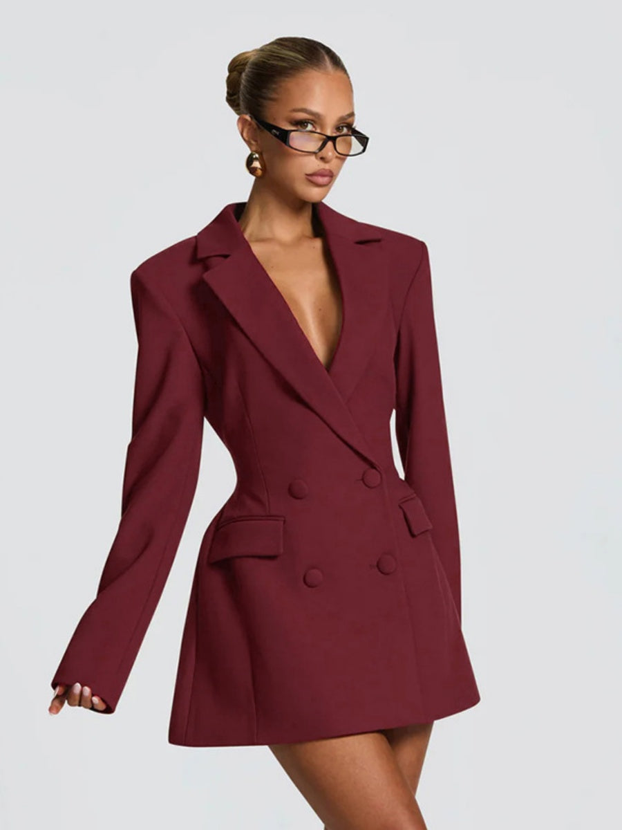 V-neck, Long Sleeves, Tulip-shaped Waist Blazers