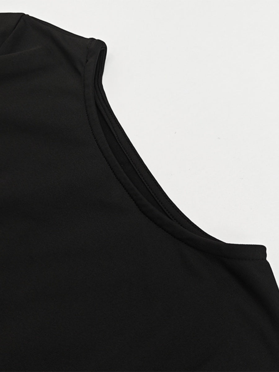 Liber Autumn Women's Navel Solid Color 2-piece Sets