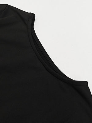 Liber Autumn Women's Navel Solid Color 2-piece Sets