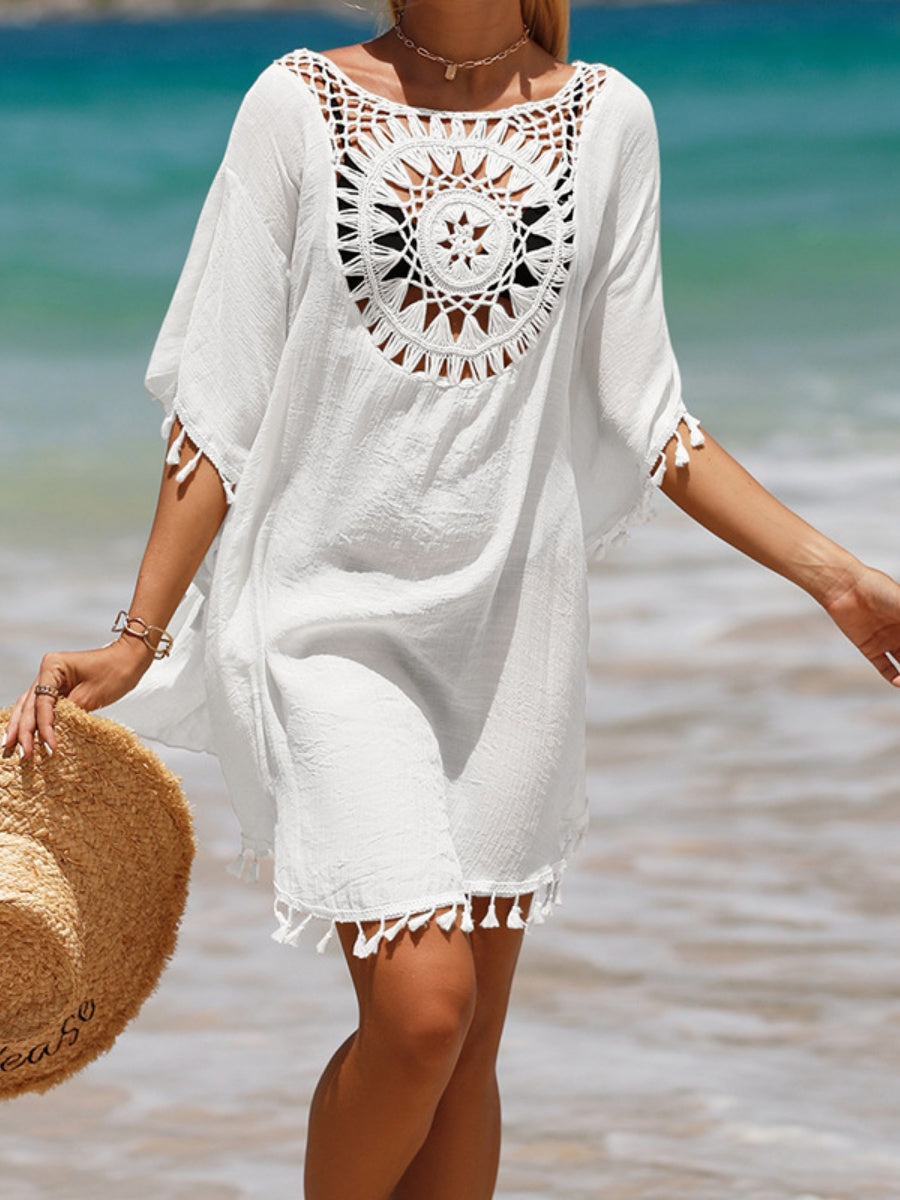 Short, Sexy Beachwear With Small Tassels For Sun Protection.