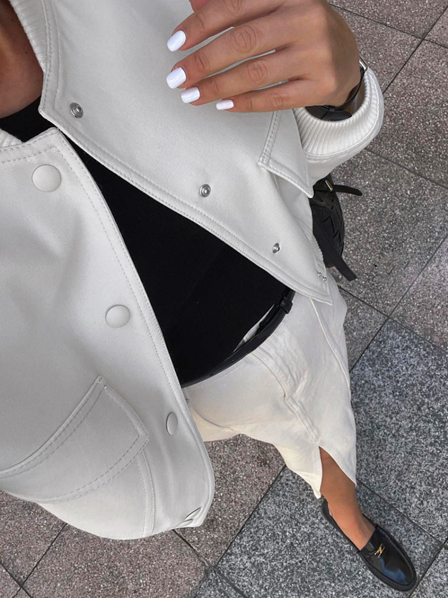 Liber Autumn Women's Baseball uniform Solid Color Jackets
