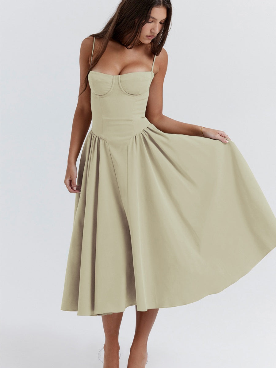 Camisoles Big Swing Solid Color Midi Dresses