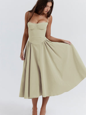 Camisoles Big Swing Solid Color Midi Dresses
