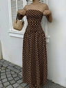 Off-shoulder Polka Dots A Grace Maxi Dresses
