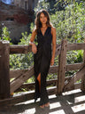 Satin Deep V Sleeveless Backless Long Dress