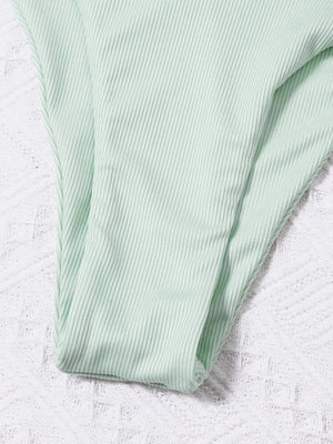 Sexy Three-piece Ribbed Two-piece Swimsuit Bikini