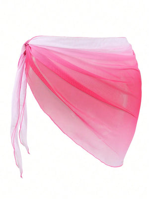 Gradient Color Tie Beach Dress