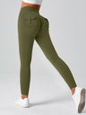 Pocket Peach Butt Yoga High Waist Buttocks Lift Sanded Stretch Tight Fit Sports Pants