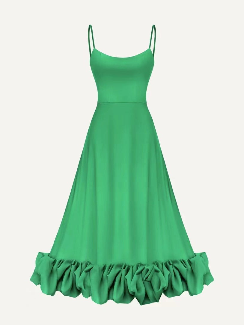 Large Skirt 3D Flowers Camisoles Maxi Dresses