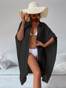 Bamboo Cotton Shirt Style Loose Beach Cardigan Vacation Sun Protection Clothing Bikini Cover-up Swimwear Outer Cardigan