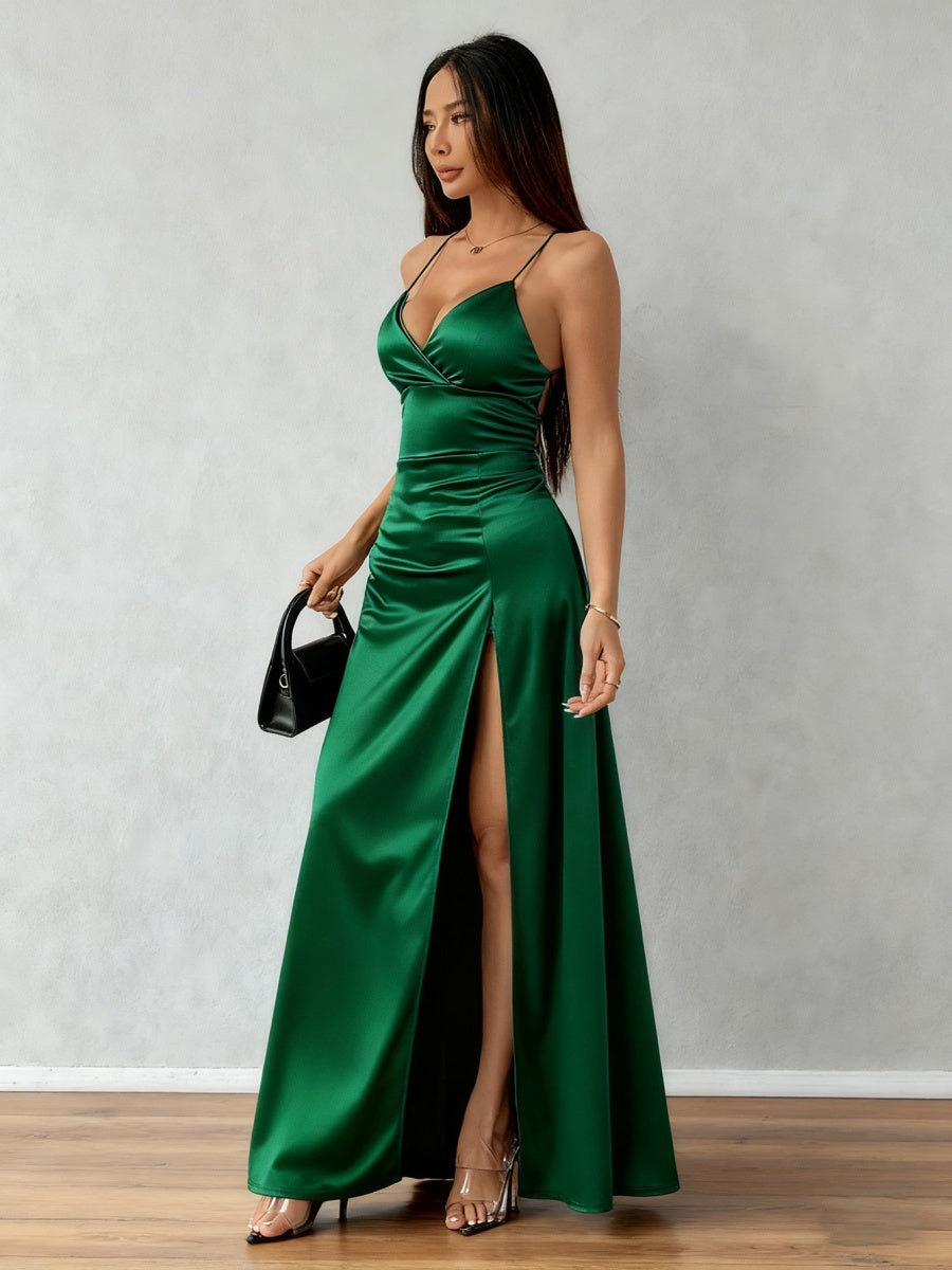Camisoles Satin Slit Maxi Dresses
