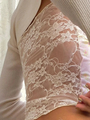 Liber Women's Summer Y2K Lace Tube Top
