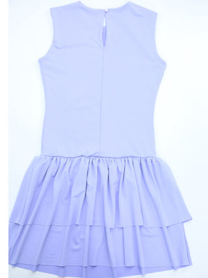 Solid Color Sleeveless Sexy Pleated Short Dress With Ruffled Hem