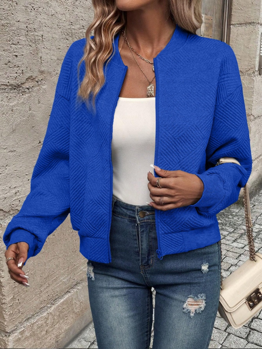 Liber Autumn Women's Zipper Geometric Patterns Jackets
