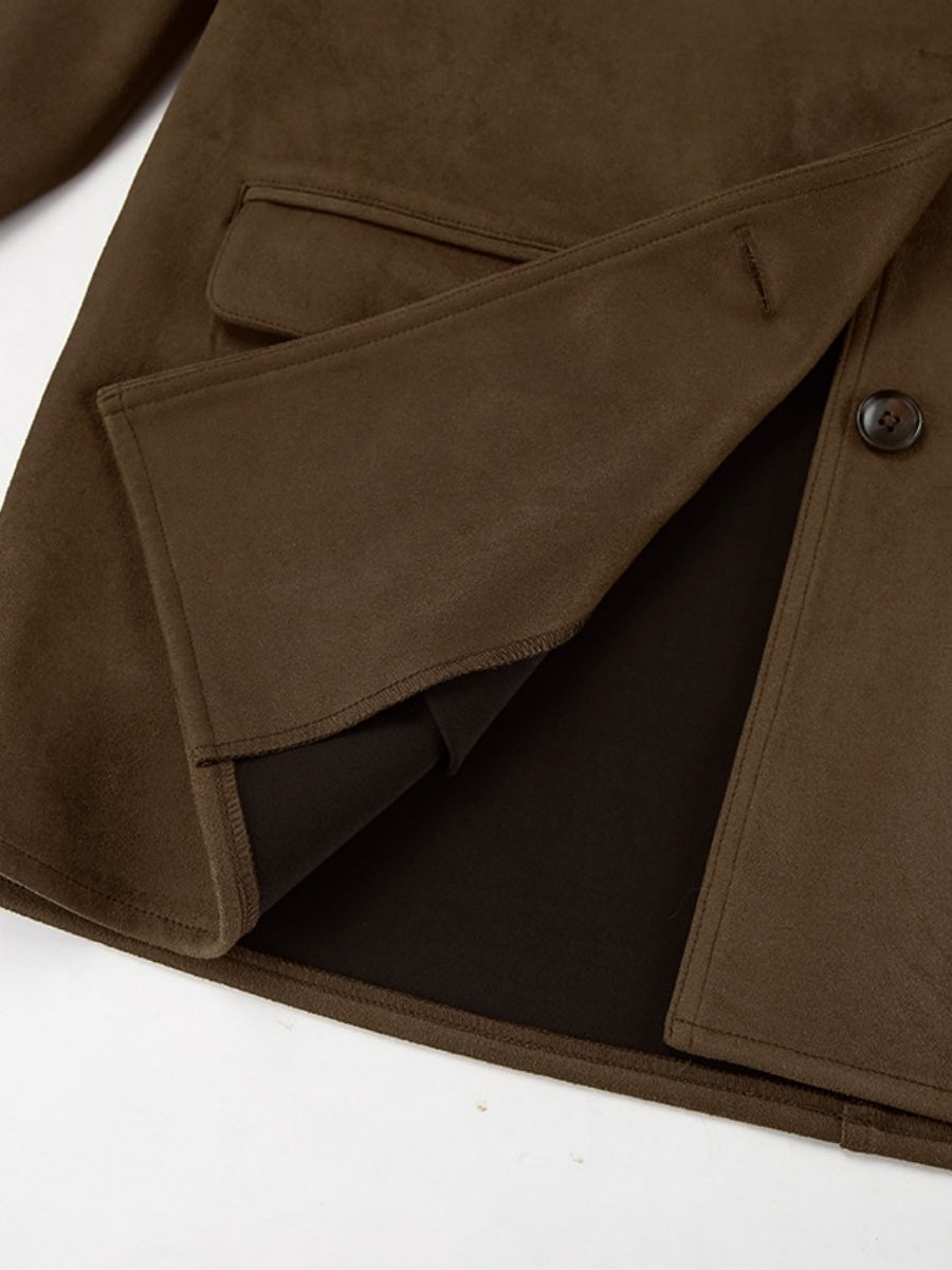 Liber Autumn Women's Buttons Suede Jackets