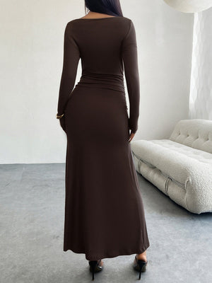 Liber Autumn Women's Solid Color Midi Dresses