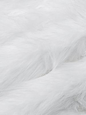 White Sexy Open Back Zipper Furry Halter Bodycon Dress