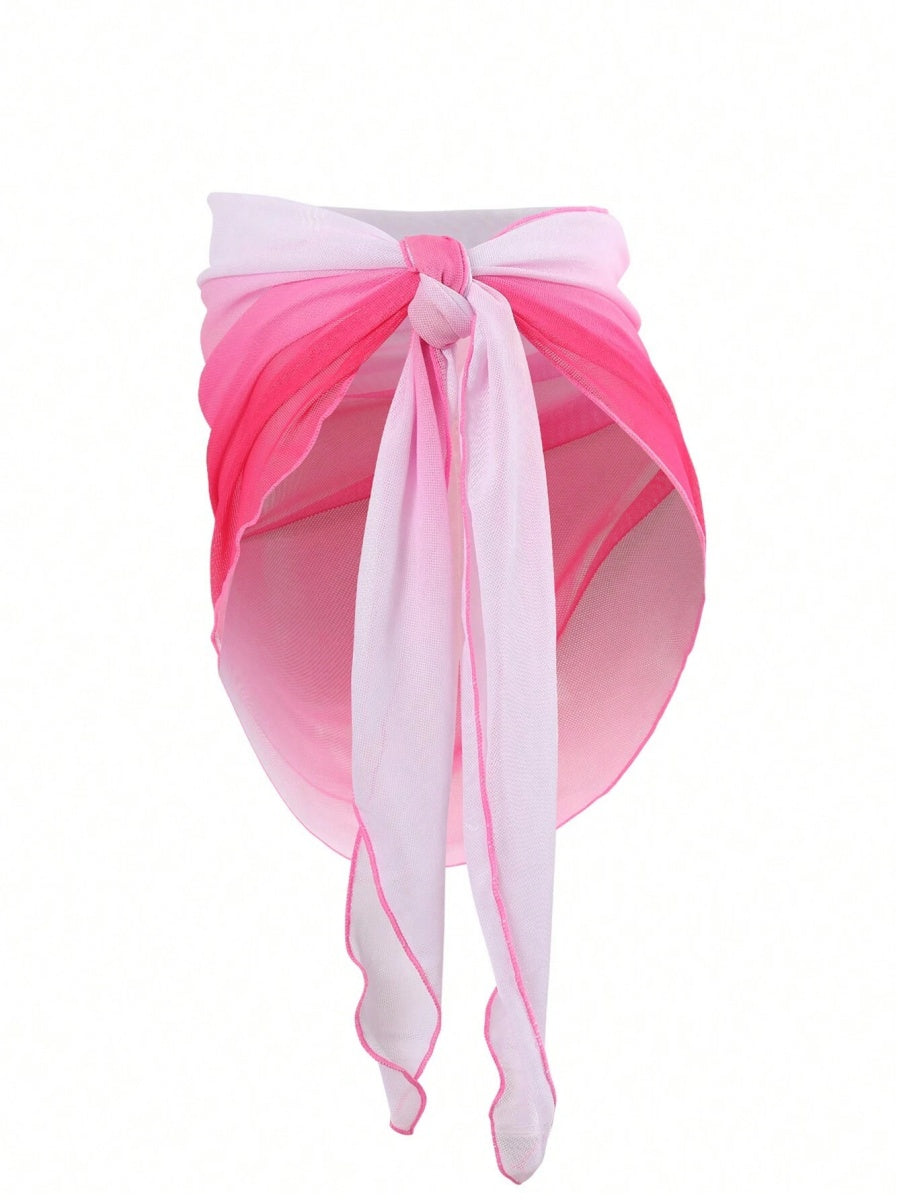 Gradient Color Tie Beach Dress