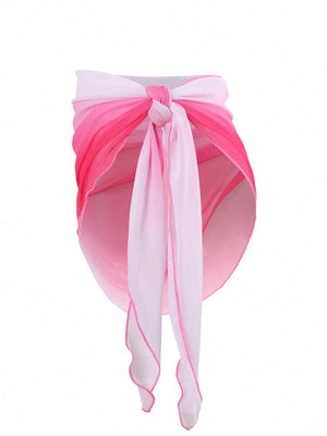 Gradient Color Tie Beach Dress