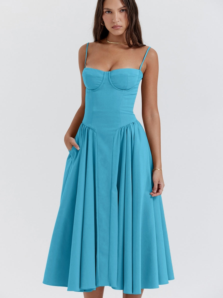 Camisoles Big Swing Solid Color Midi Dresses