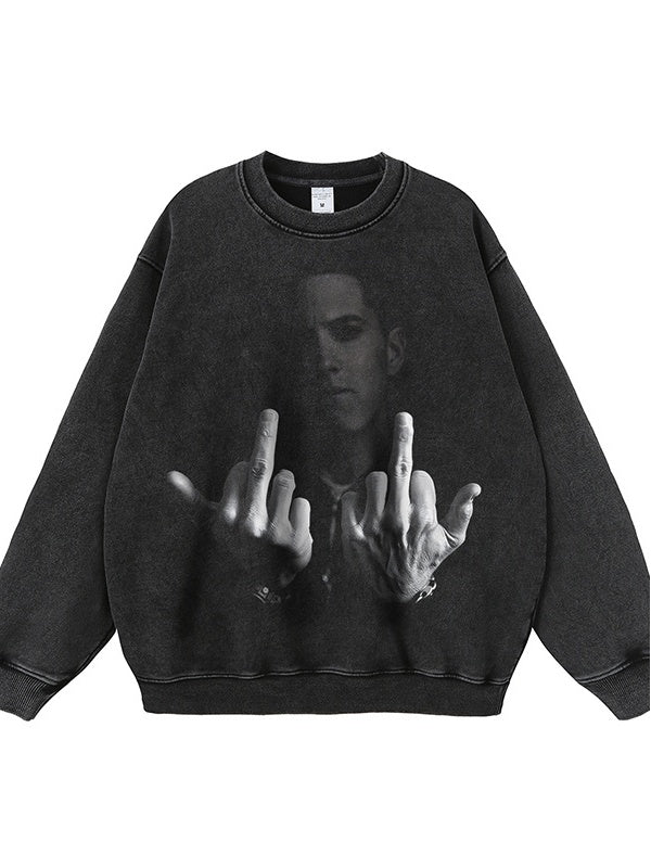 Liber Autumn Neutral wear Printed Figure Sweatshirts