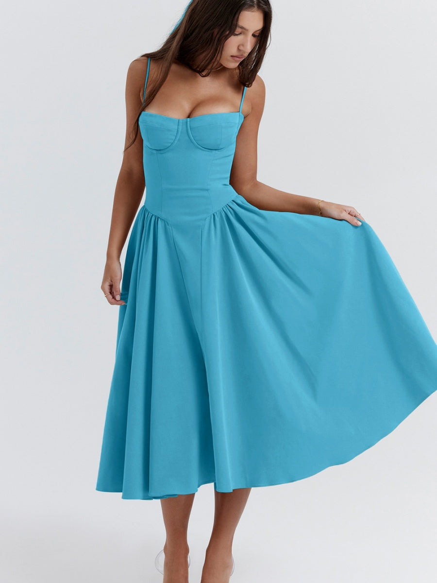 Camisoles Big Swing Solid Color Midi Dresses
