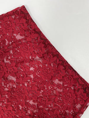 Hollowed-out Lace Asymmetrical Neckline Long Dress With Ribbon