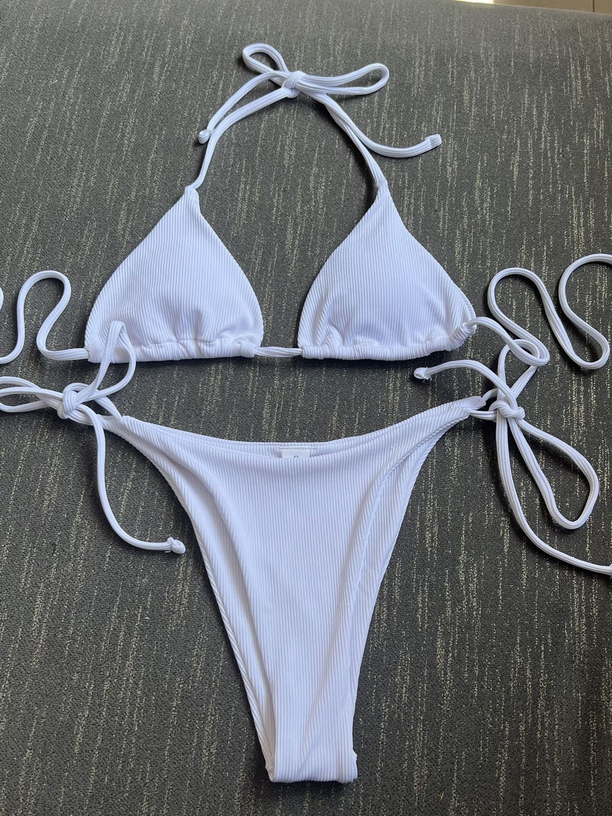Sexy Three-piece Ribbed Two-piece Swimsuit Bikini