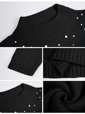 High-neck Bodycon Sweater Short Dress