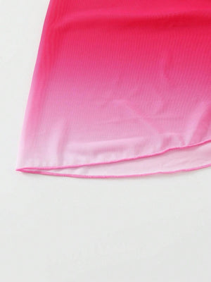 Gradient Color Tie Beach Dress