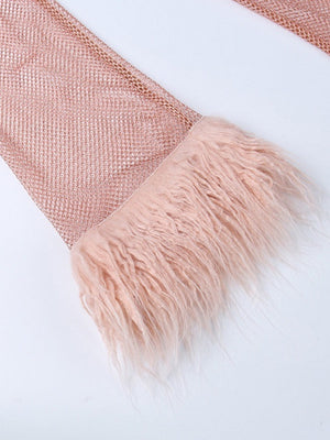 Mao Mao Fine Shimmer Mesh Tassel Mini&Short Dresses