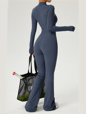 Zipper Long Sleeve Yoga High Strength Fitness All-in-one Tight Fit Bodysuit