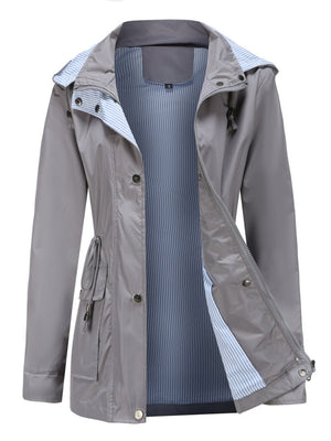 Removable Cap Water Proof Pocket Hooded Jackets