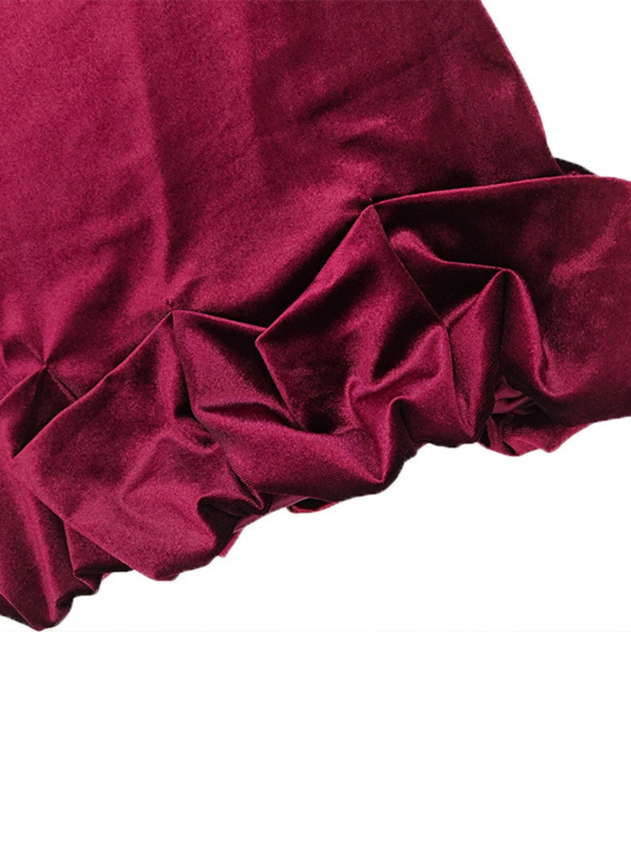 Liber Autumn Women's Pleated Velvet Mini&Short Dresses