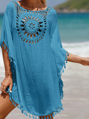 Short, Sexy Beachwear With Small Tassels For Sun Protection.