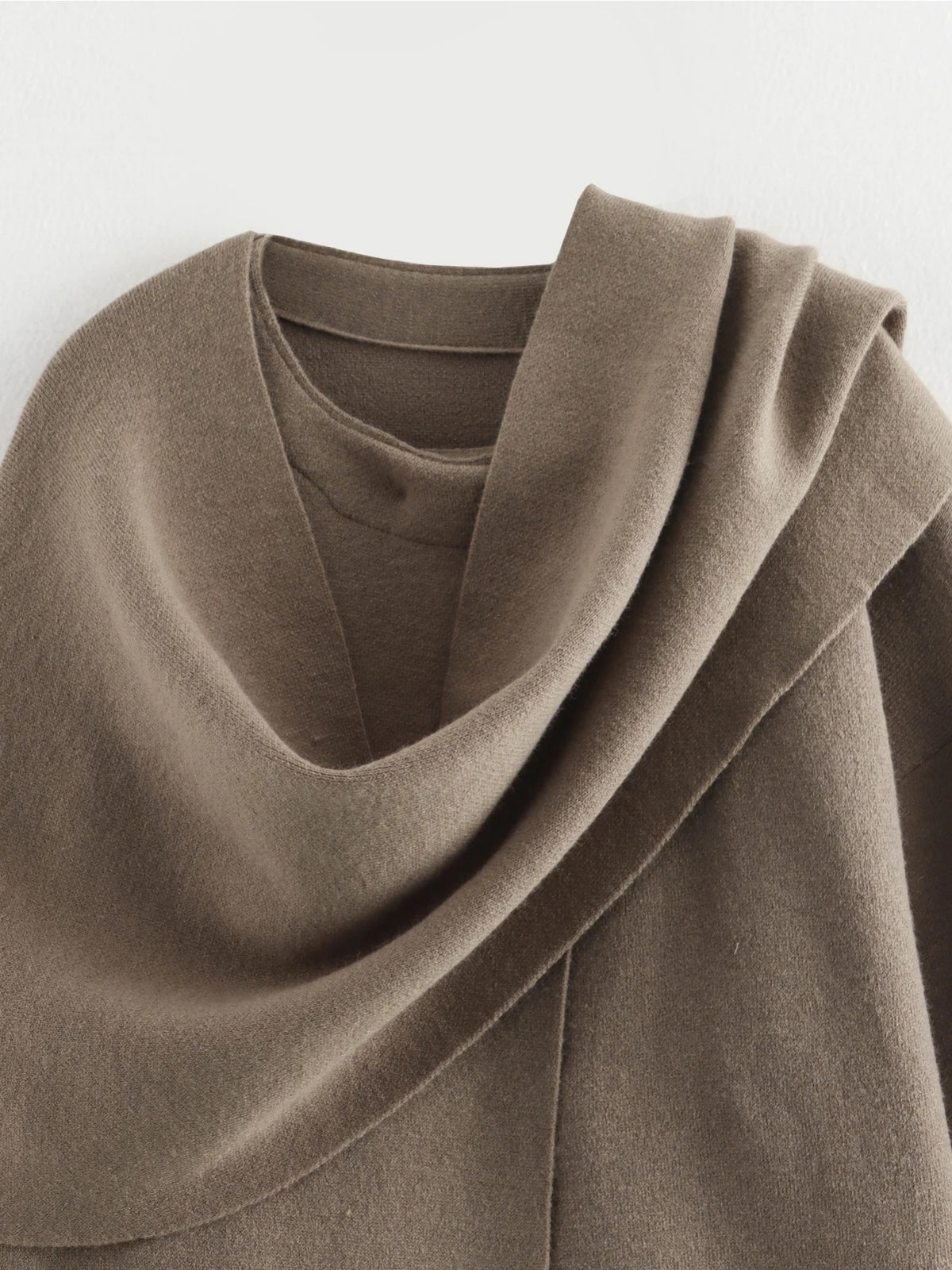 Asymmetrical Scarf Short Knit Cardigan