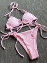 Sexy Three-piece Ribbed Two-piece Swimsuit Bikini