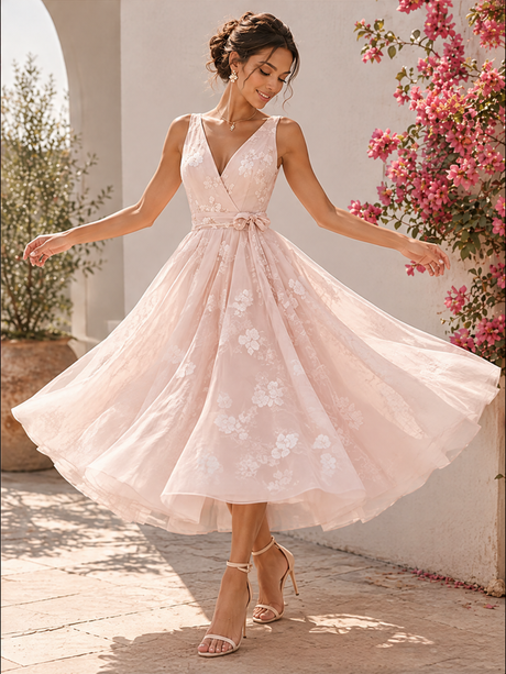 Floral Print Sleeveless Vest With V-neck Maxi Dresses
