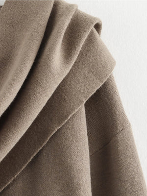 Asymmetrical Scarf Short Knit Cardigan