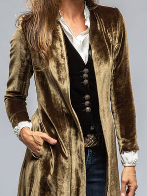 Velvet Splicing Retro Slit Long Sleeve Loose Coats