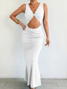 Crop Top, Fitted Fishtail Bodycon Long Dress
