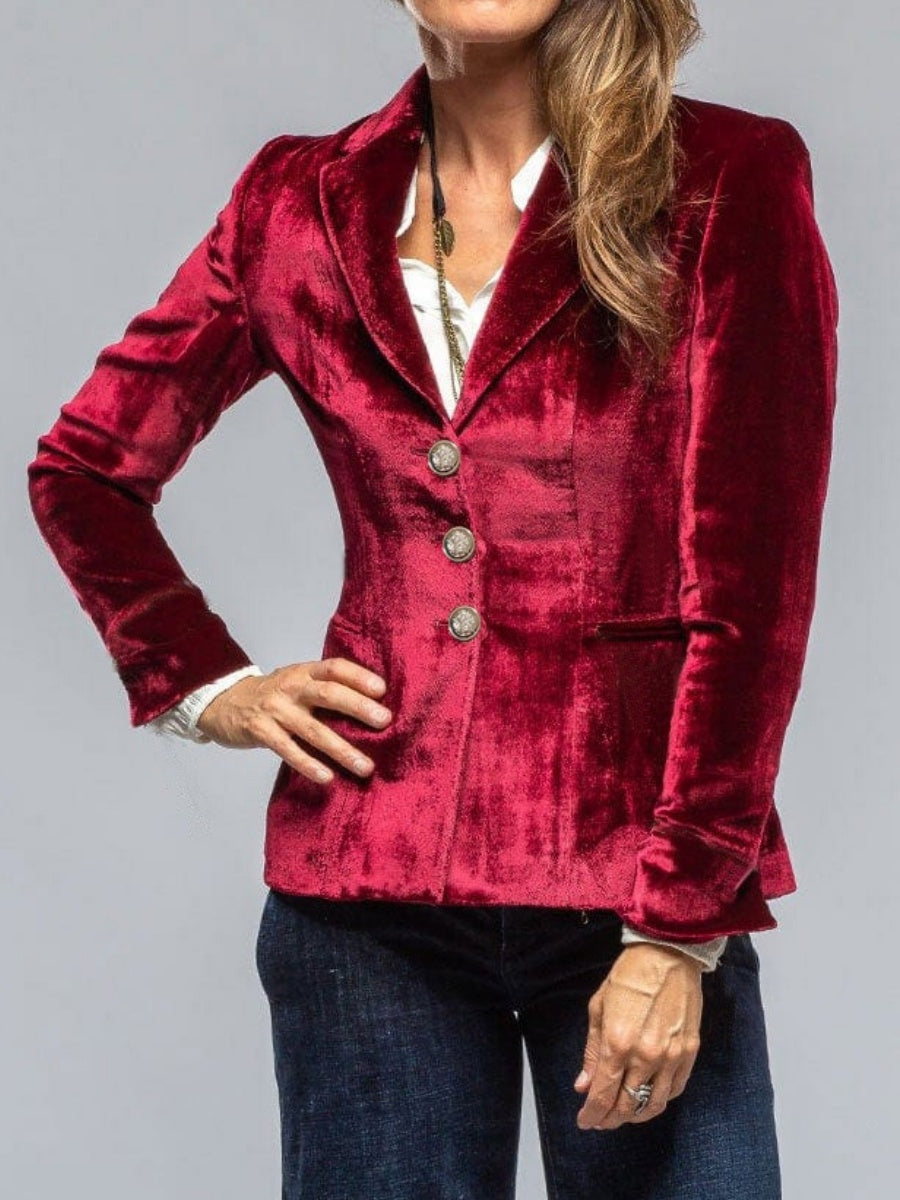 Velvet Long Sleeve Pocket Blazers